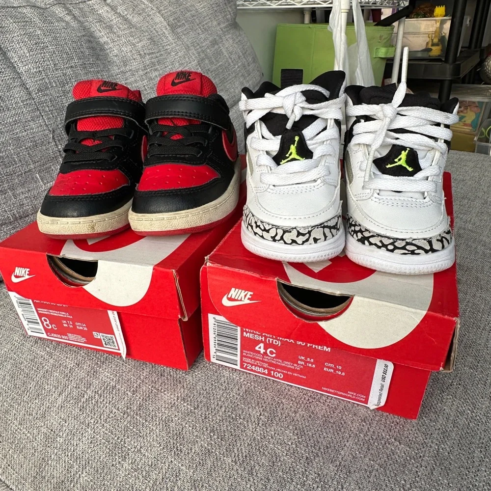 Nike Kids' Air Max Sneakers - White/Black & Red/Black (2-Pack)